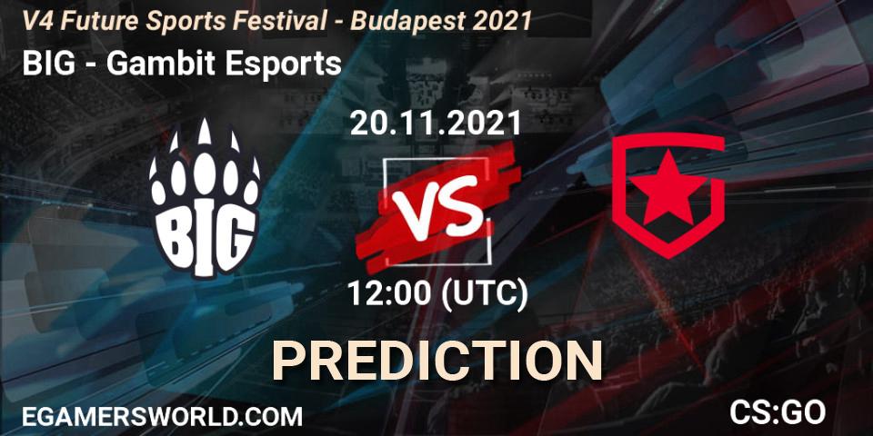 BIG - Gambit Esports: Maç tahminleri. 20.11.2021 at 12:00, Counter-Strike (CS2), V4 Future Sports Festival - Budapest 2021