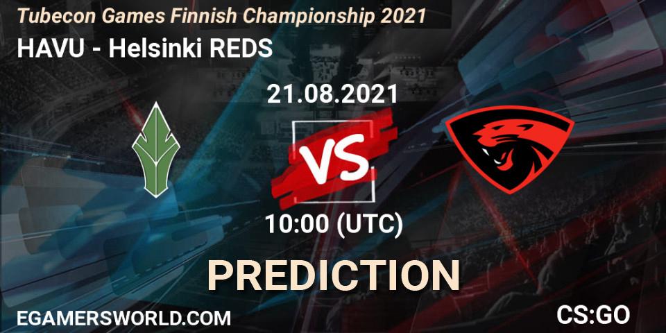 HAVU - Helsinki REDS: Maç tahminleri. 21.08.2021 at 10:05, Counter-Strike (CS2), Tubecon Games Finnish Championship 2021