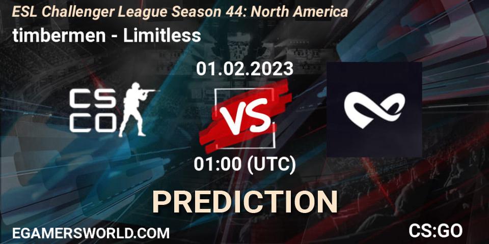 timbermen - Limitless: Maç tahminleri. 01.02.23, CS2 (CS:GO), ESL Challenger League Season 44: North America