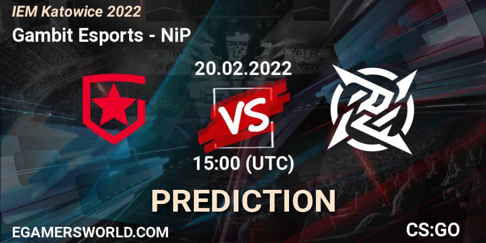 Gambit Esports - NiP: Maç tahminleri. 20.02.2022 at 15:35, Counter-Strike (CS2), IEM Katowice 2022