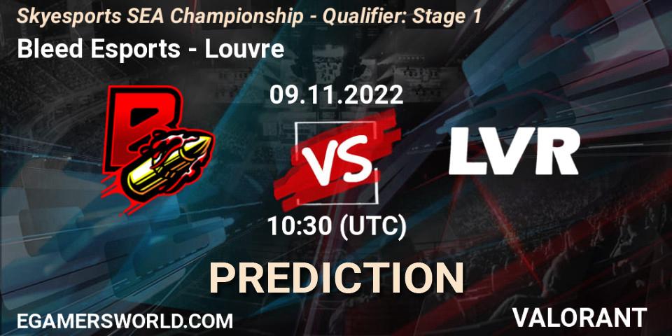 Bleed Esports - Louvre: Maç tahminleri. 09.11.2022 at 11:45, VALORANT, Skyesports SEA Championship - Qualifier: Stage 1