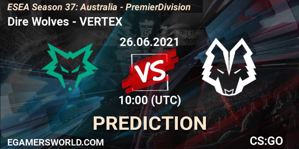Dire Wolves - VERTEX: Maç tahminleri. 26.06.2021 at 10:00, Counter-Strike (CS2), ESEA Season 37: Australia - Premier Division