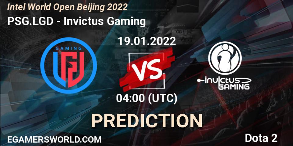 PSG.LGD - Invictus Gaming: Maç tahminleri. 19.01.2022 at 04:04, Dota 2, Intel World Open Beijing 2022