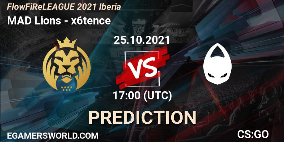 MAD Lions - x6tence: Maç tahminleri. 25.10.2021 at 17:00, Counter-Strike (CS2), FlowFiReLEAGUE 2021 Iberia