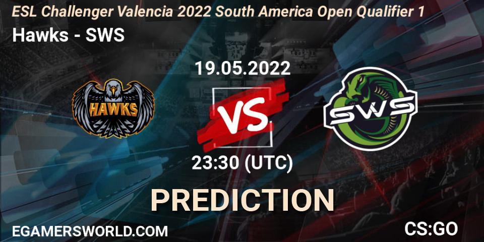 Hawks - SWS: Maç tahminleri. 19.05.22, CS2 (CS:GO), ESL Challenger Valencia 2022 South America Open Qualifier 1