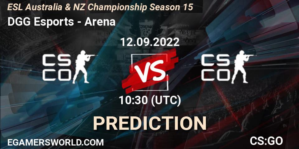 DGG Esports - Arena Esports: Maç tahminleri. 12.09.2022 at 10:40, Counter-Strike (CS2), ESL ANZ Champs Season 15