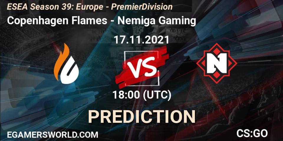 Copenhagen Flames - Nemiga Gaming: Maç tahminleri. 17.11.2021 at 18:00, Counter-Strike (CS2), ESEA Season 39: Europe - Premier Division