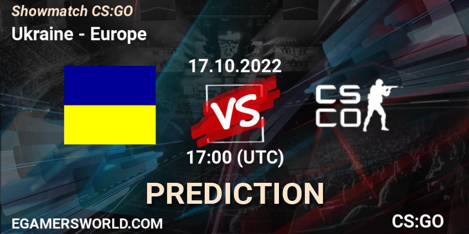 Ukraine - Europe: Maç tahminleri. 17.10.22, CS2 (CS:GO), Showmatch CS:GO