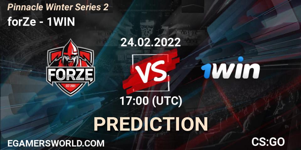 forZe - 1WIN: Maç tahminleri. 24.02.2022 at 17:00, Counter-Strike (CS2), Pinnacle Winter Series 2