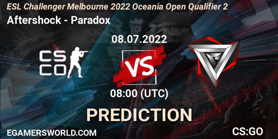Aftershock - Paradox: Maç tahminleri. 08.07.22, CS2 (CS:GO), ESL Challenger Melbourne 2022 Oceania Open Qualifier 2