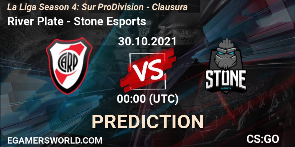 River Plate - Stone Esports: Maç tahminleri. 30.10.2021 at 00:10, Counter-Strike (CS2), La Liga Season 4: Sur Pro Division - Clausura