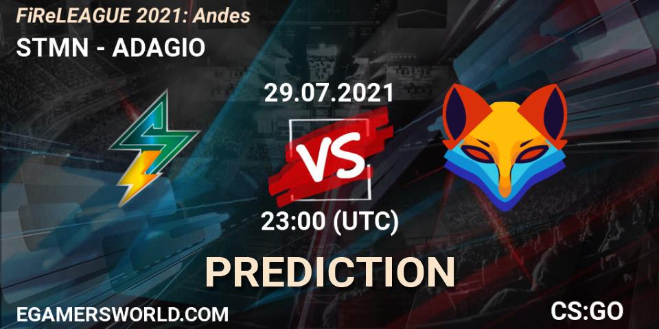 STMN - ADAGIO: Maç tahminleri. 29.07.2021 at 23:00, Counter-Strike (CS2), FiReLEAGUE 2021: Andes