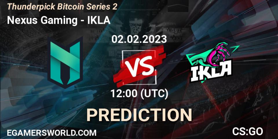 Nexus Gaming - IKLA: Maç tahminleri. 02.02.23, CS2 (CS:GO), Thunderpick Bitcoin Series 2