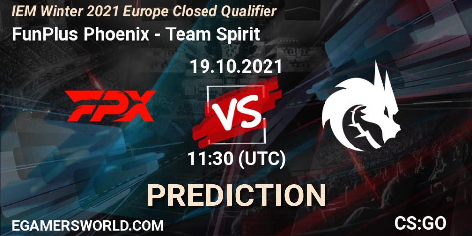 FunPlus Phoenix - Team Spirit: Maç tahminleri. 19.10.2021 at 11:30, Counter-Strike (CS2), IEM Winter 2021 Europe Closed Qualifier