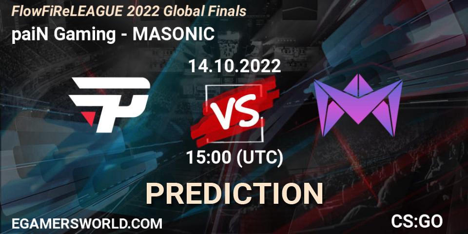paiN Gaming - MASONIC: Maç tahminleri. 14.10.22, CS2 (CS:GO), FlowFiReLEAGUE 2022 Global Finals