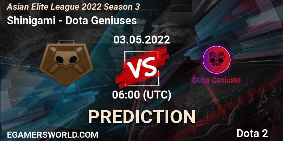 Shinigami - Dota Geniuses: Maç tahminleri. 03.05.2022 at 06:07, Dota 2, Asian Elite League 2022 Season 3