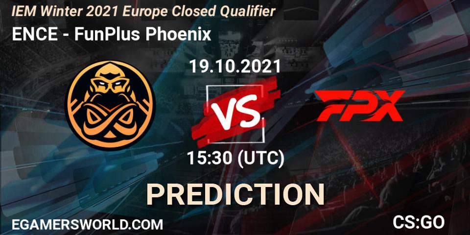 ENCE - FunPlus Phoenix: Maç tahminleri. 19.10.2021 at 15:30, Counter-Strike (CS2), IEM Winter 2021 Europe Closed Qualifier