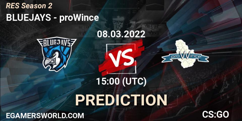 BLUEJAYS - proWince: Maç tahminleri. 08.03.2022 at 15:00, Counter-Strike (CS2), RES Season 2
