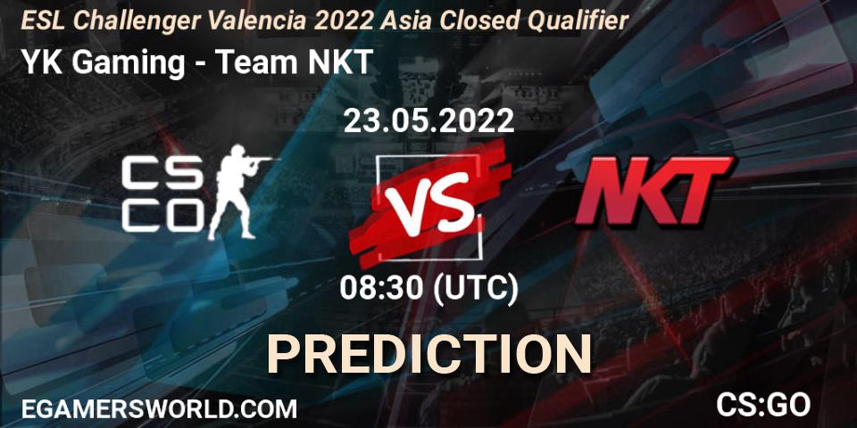 YK Gaming - Team NKT: Maç tahminleri. 23.05.2022 at 08:30, Counter-Strike (CS2), ESL Challenger Valencia 2022 Asia Closed Qualifier