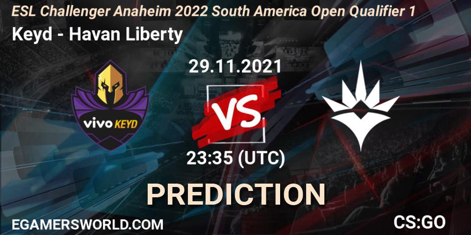 Keyd - Havan Liberty: Maç tahminleri. 30.11.21, CS2 (CS:GO), ESL Challenger Anaheim 2022 South America Open Qualifier 1