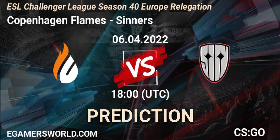 Copenhagen Flames - Sinners: Maç tahminleri. 06.04.2022 at 18:00, Counter-Strike (CS2), ESL Challenger League Season 40 Europe Relegation
