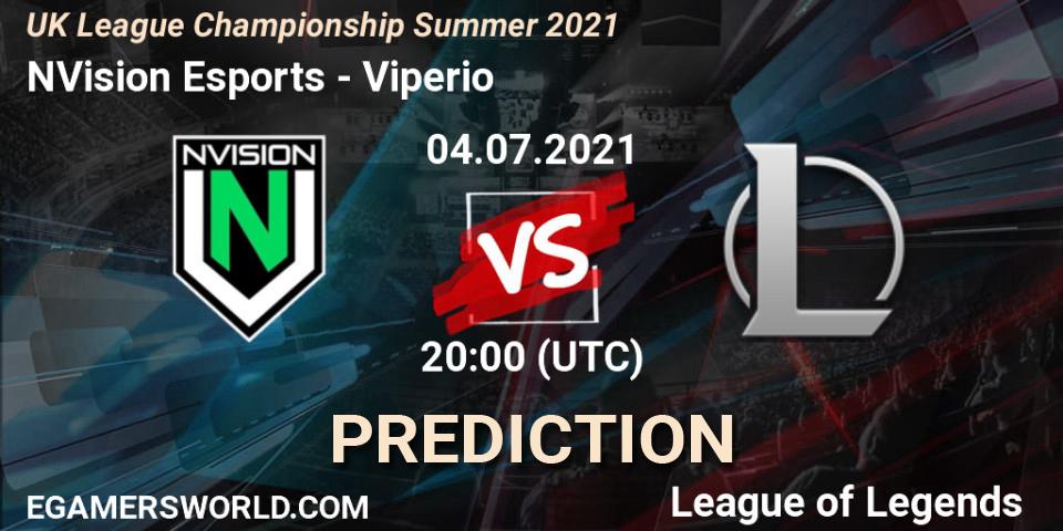 NVision Esports - Viperio: Maç tahminleri. 04.07.2021 at 20:00, LoL, UK League Championship Summer 2021