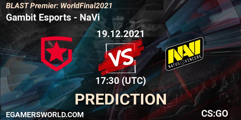 Gambit Esports - NaVi: Maç tahminleri. 19.12.21, CS2 (CS:GO), BLAST Premier: World Final 2021