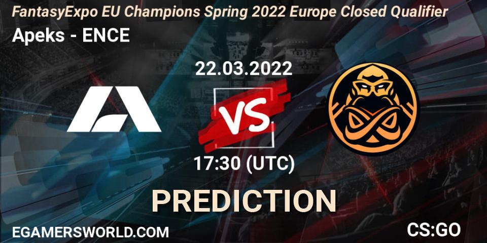 Apeks - ENCE: Maç tahminleri. 22.03.2022 at 17:30, Counter-Strike (CS2), FantasyExpo EU Champions Spring 2022 Europe Closed Qualifier