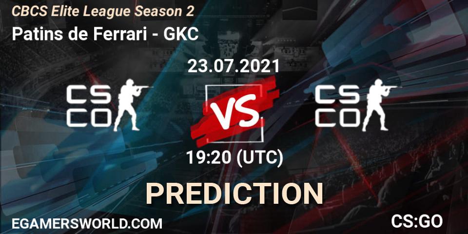 Patins de Ferrari - GKC: Maç tahminleri. 23.07.2021 at 19:20, Counter-Strike (CS2), CBCS Elite League Season 2
