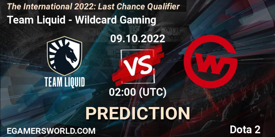 Team Liquid - Wildcard Gaming: Maç tahminleri. 09.10.22, Dota 2, The International 2022: Last Chance Qualifier