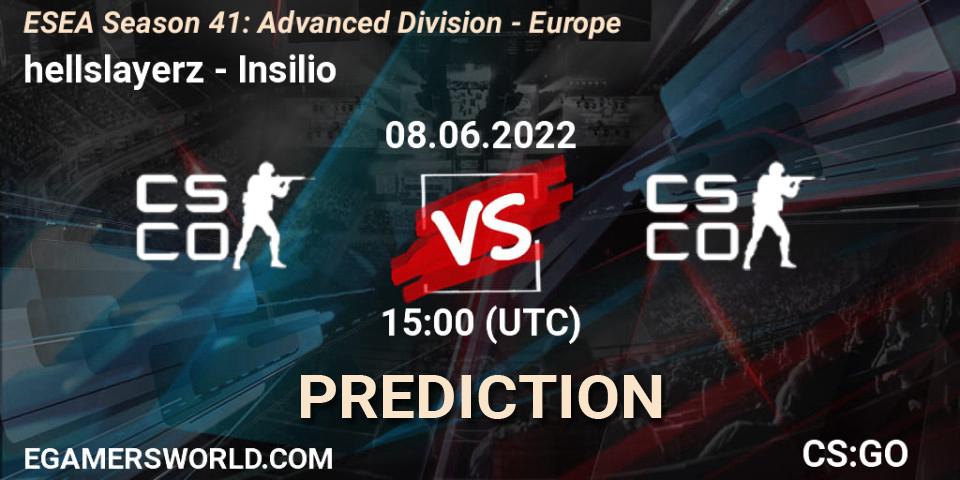 hellslayerz - Insilio: Maç tahminleri. 08.06.2022 at 15:00, Counter-Strike (CS2), ESEA Season 41: Advanced Division - Europe