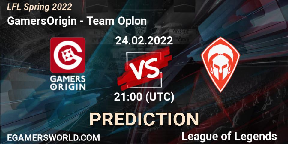 GamersOrigin - Team Oplon: Maç tahminleri. 24.02.2022 at 21:00, LoL, LFL Spring 2022