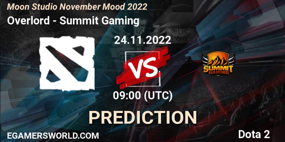 Overlord - Summit Gaming: Maç tahminleri. 24.11.2022 at 09:06, Dota 2, Moon Studio November Mood 2022