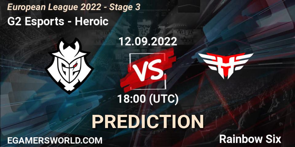 G2 Esports - Heroic: Maç tahminleri. 12.09.2022 at 18:30, Rainbow Six, European League 2022 - Stage 3