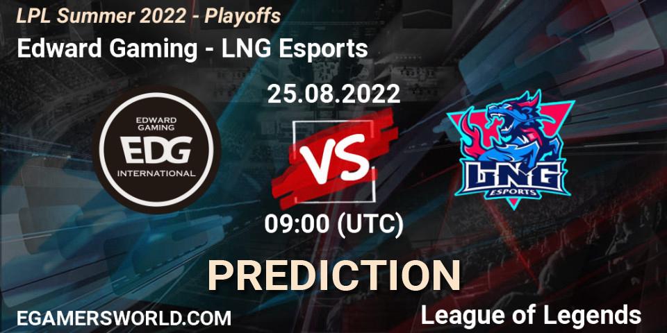 Edward Gaming - LNG Esports: Maç tahminleri. 25.08.22, LoL, LPL Summer 2022 - Playoffs
