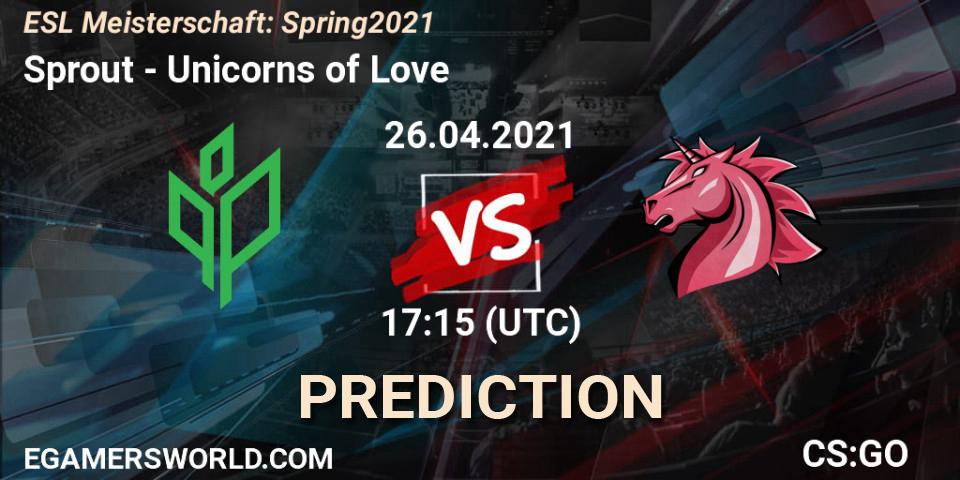 Sprout - Unicorns of Love: Maç tahminleri. 26.04.2021 at 17:15, Counter-Strike (CS2), ESL Meisterschaft: Spring 2021