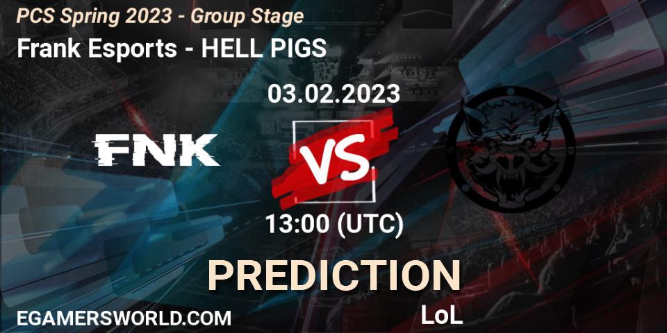 Frank Esports - HELL PIGS: Maç tahminleri. 03.02.2023 at 13:40, LoL, PCS Spring 2023 - Group Stage