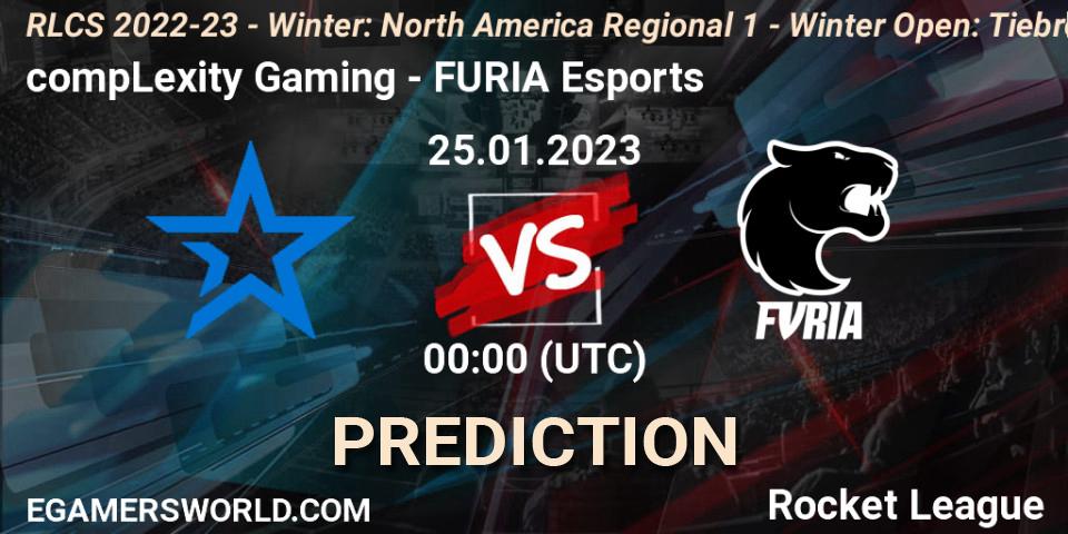 compLexity Gaming - FURIA Esports: Maç tahminleri. 25.01.2023 at 01:00, Rocket League, RLCS 2022-23 - Winter: North America Regional 1 - Winter Open: Tiebreaker