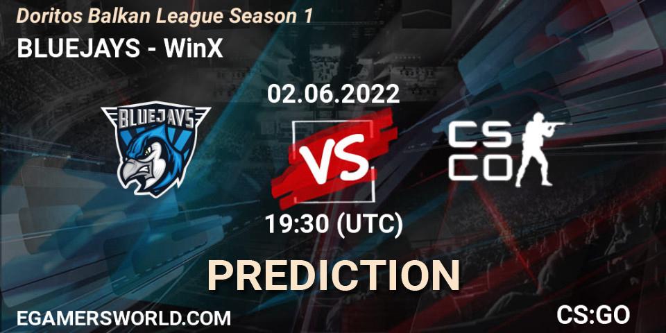 BLUEJAYS - WinX: Maç tahminleri. 02.06.2022 at 19:30, Counter-Strike (CS2), Doritos Balkan League Season 1