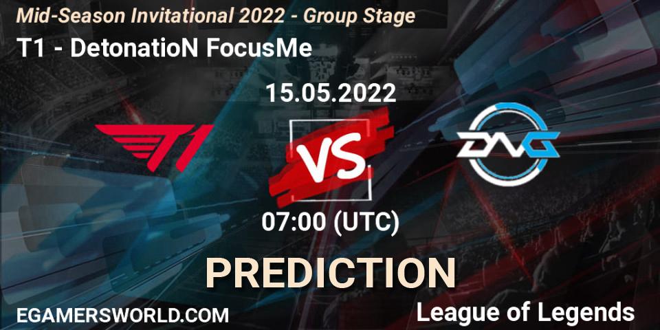 T1 - DetonatioN FocusMe: Maç tahminleri. 12.05.2022 at 13:00, LoL, Mid-Season Invitational 2022 - Group Stage