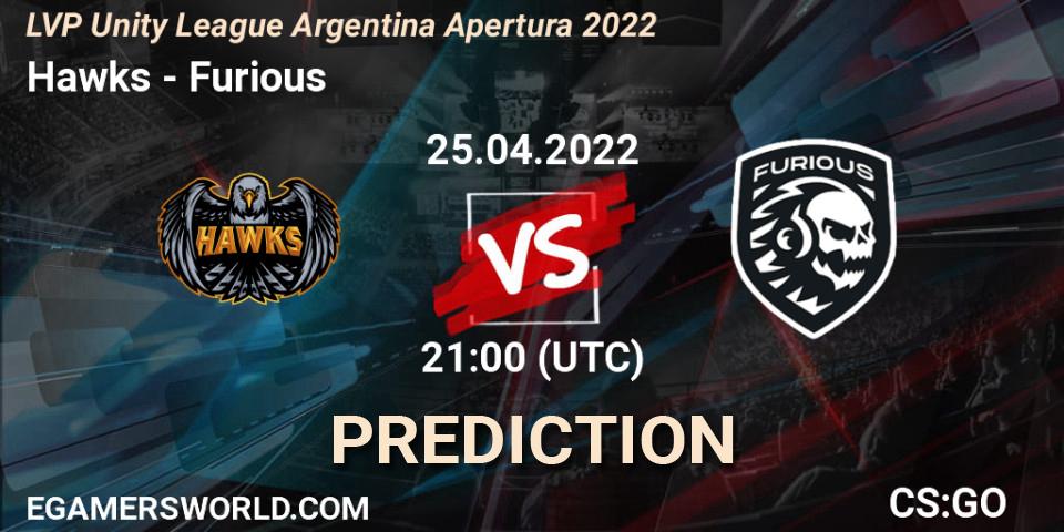 Hawks - Furious: Maç tahminleri. 25.04.22, CS2 (CS:GO), LVP Unity League Argentina Apertura 2022