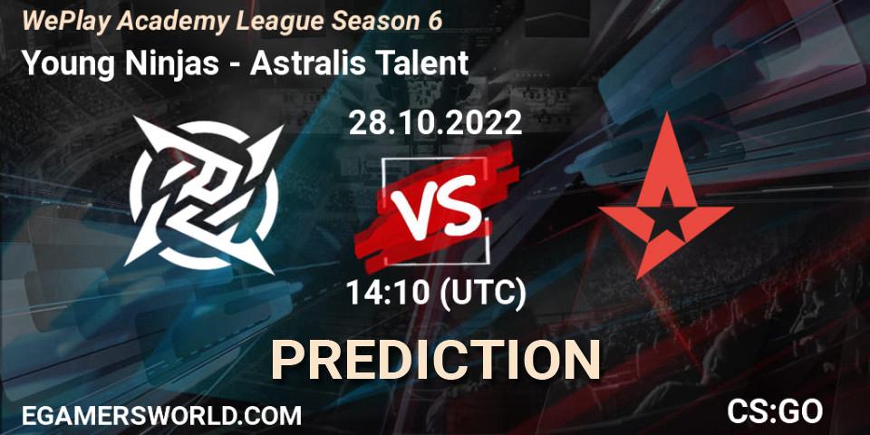 Young Ninjas - Astralis Talent: Maç tahminleri. 28.10.2022 at 14:55, Counter-Strike (CS2), WePlay Academy League Season 6
