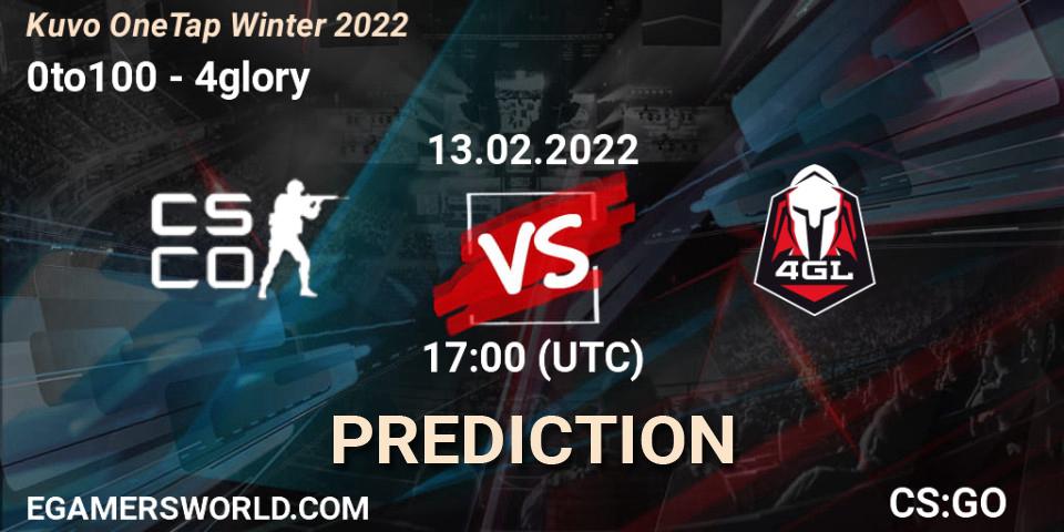 0to100 - 4glory: Maç tahminleri. 13.02.2022 at 17:05, Counter-Strike (CS2), Kuvo OneTap Winter 2022