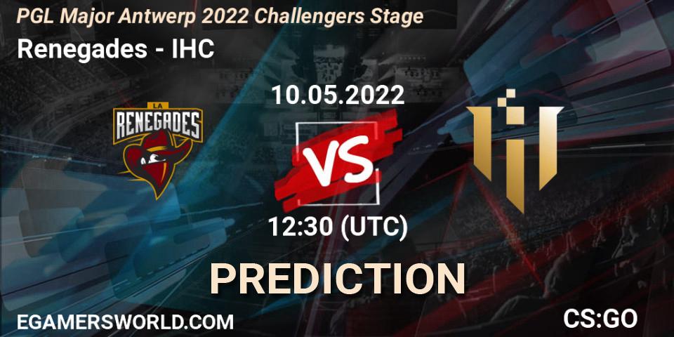 Renegades - IHC: Maç tahminleri. 10.05.22, CS2 (CS:GO), PGL Major Antwerp 2022 Challengers Stage