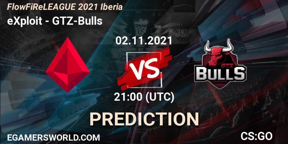 eXploit - GTZ-Bulls: Maç tahminleri. 02.11.21, CS2 (CS:GO), FlowFiReLEAGUE 2021 Iberia