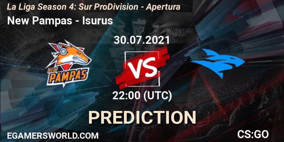 New Pampas - Isurus: Maç tahminleri. 30.07.2021 at 22:00, Counter-Strike (CS2), La Liga Season 4: Sur Pro Division - Apertura