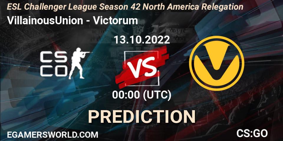 VillainousUnion - Victorum: Maç tahminleri. 13.10.22, CS2 (CS:GO), ESL Challenger League Season 42 North America Relegation