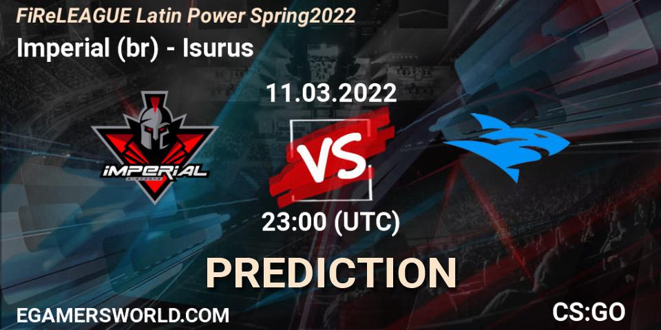 Imperial (br) - Isurus: Maç tahminleri. 11.03.2022 at 23:50, Counter-Strike (CS2), FiReLEAGUE Latin Power Spring 2022