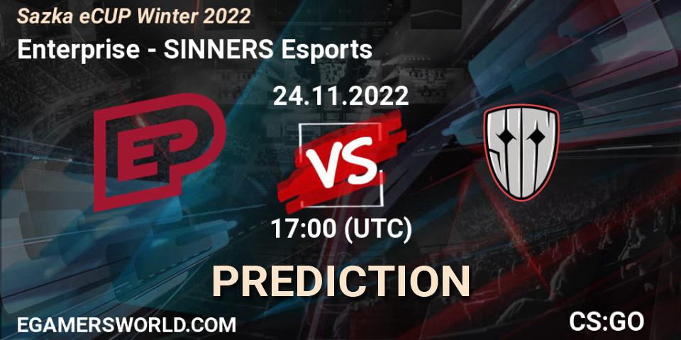 Enterprise - SINNERS Esports: Maç tahminleri. 24.11.2022 at 17:00, Counter-Strike (CS2), Sazka eCUP Winter 2022