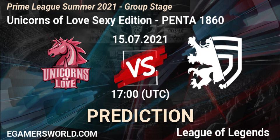 Unicorns of Love Sexy Edition - PENTA 1860: Maç tahminleri. 15.07.2021 at 17:00, LoL, Prime League Summer 2021 - Group Stage